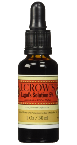 J.CROW'S® Lugol's Solution of Iodine 5% 1 oz Bottle