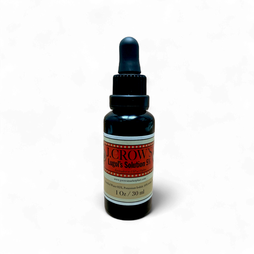 J.CROW'S® Lugol's Solution of Iodine 5% 1 oz Bottle