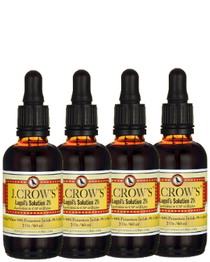 J.CROW'S® Lugol's Solution of Iodine 2% 2 oz Four Pack (4 bottles) $62.00